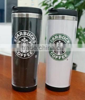 12OZ thermal plastic tumbler ,bap free paper insert plastic tumbler,paper insert thermos cup