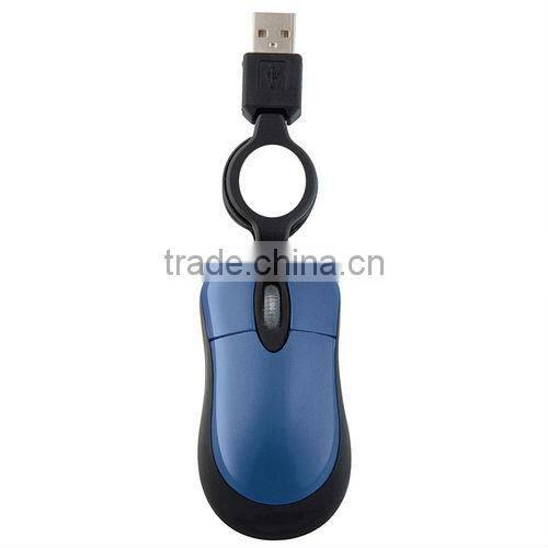 Mini Optical Mouse with Retractable Cord