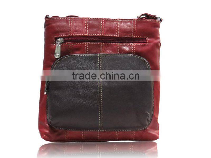 Side bag, Unisex bag for travelling, real leather travel bag side bag, sling bag with zipper pocket