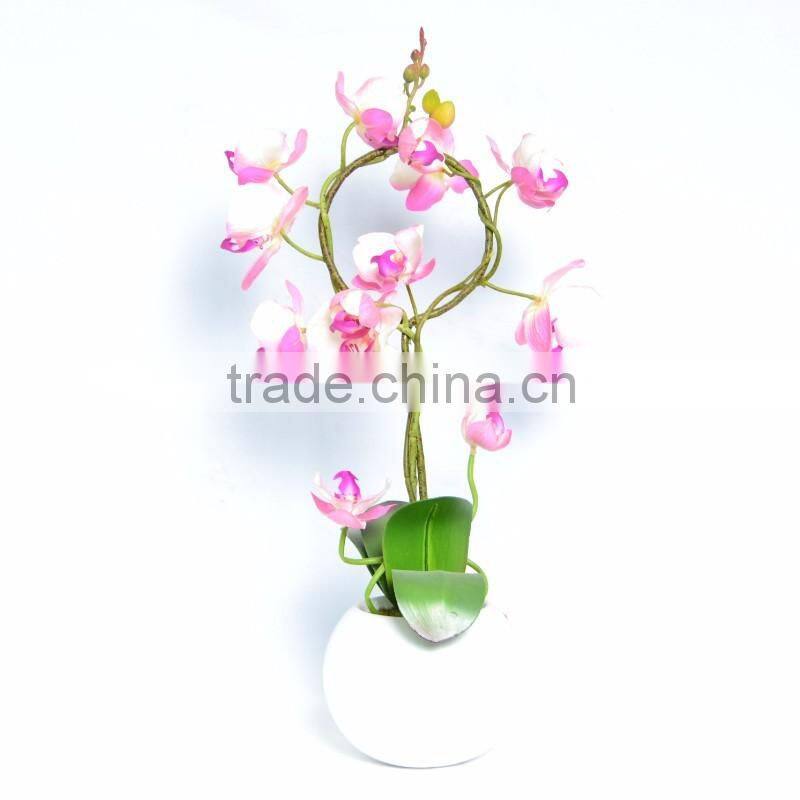 Artificial Silk Phalaenopsis Orchids Centerpiece in Ceramic Base