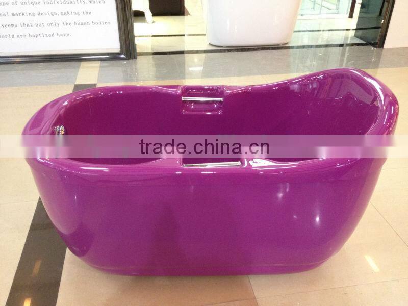 simple bathtub with handrail,freestanding tub