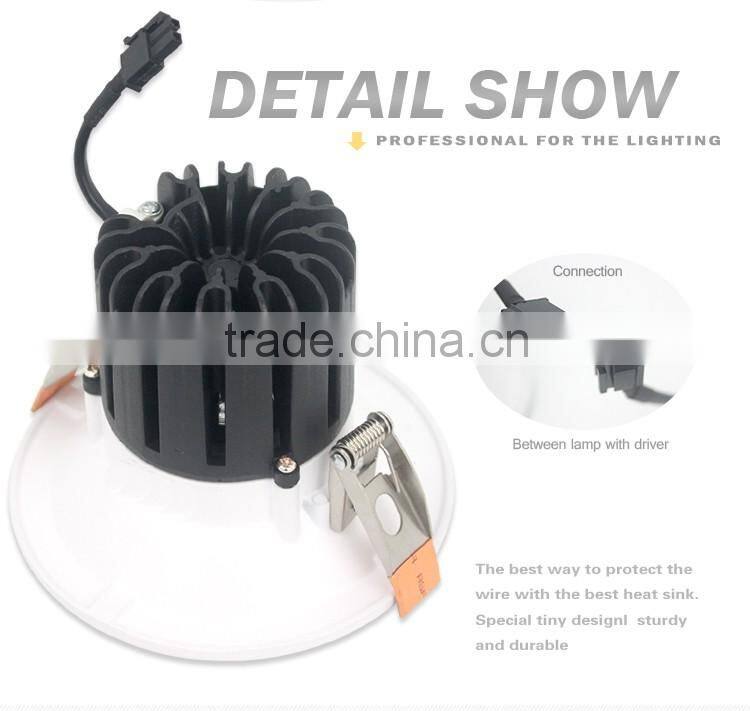 factory wholesale 5 inch 14w dimmable round shape white cob led downlight with 2 years warranty