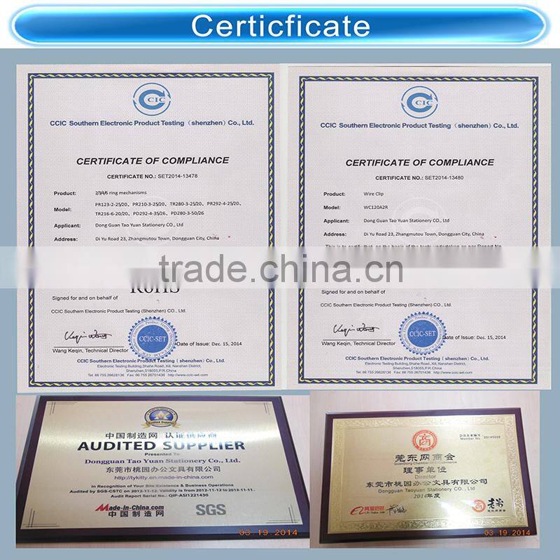 Dongguan Tao yuan stationery hot selling cheapest price spring clip fastenings/metal clips fasteners