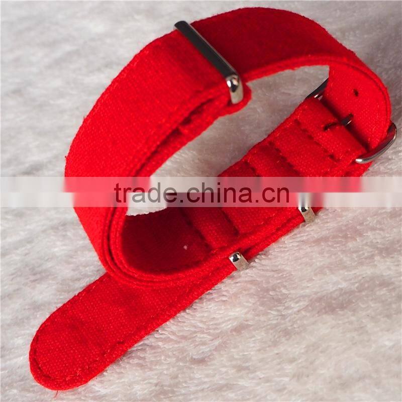 Red Color Canvas Band Custom 21mm Watch Strap