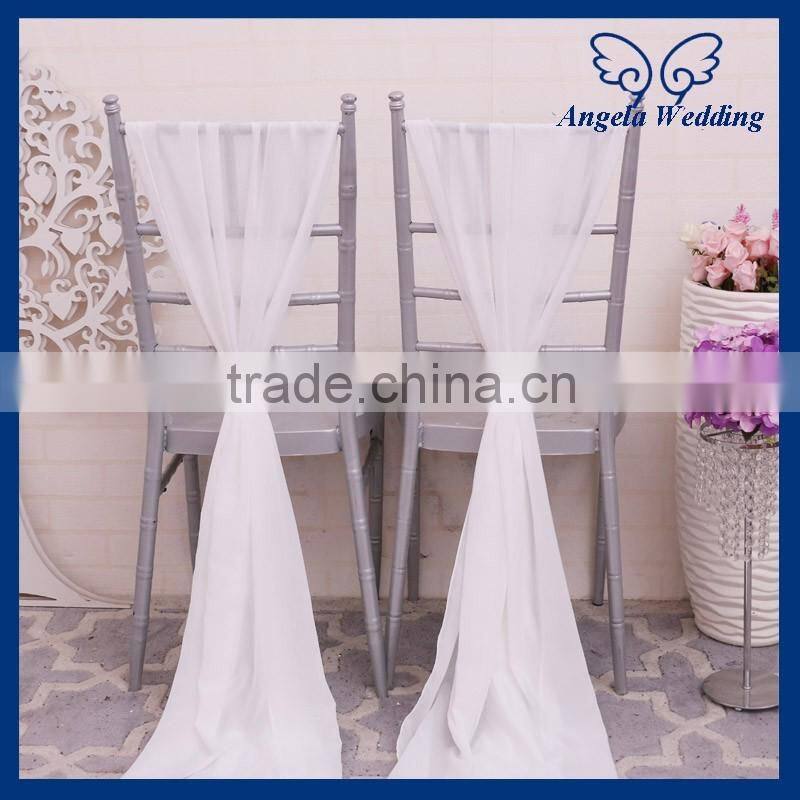 SH004F cheap many colors available custom made wedding turquoise chiffon chair sash with buckle