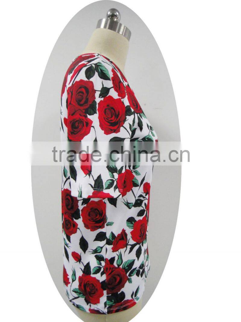 white flowers all-over printed chic top