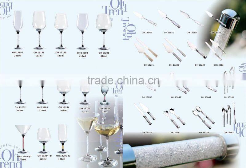 Wholesale elegant stainless steel multi knife cheesecake tool knife crystals diamond for birthday party