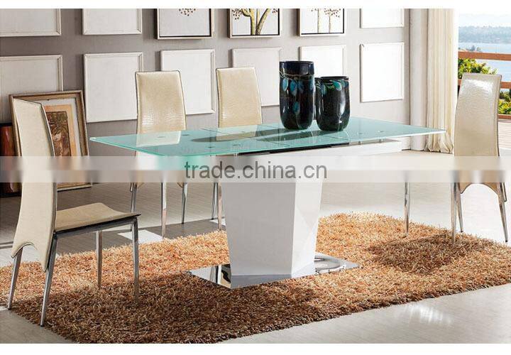 TB modern white high gloss retangle extendable dining table with 10seater