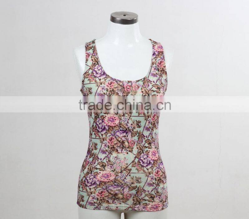 F5S15064 Women Printed Design Tank Top Manufacturing