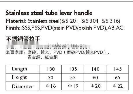HL004 China factory Stainless steel tube lever handle door accessory(bedroom furniture handles//bakelite handle)