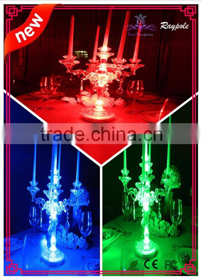 Multi-color led candle holder led centerpiece light base 6inch led wedding vase light for decoration