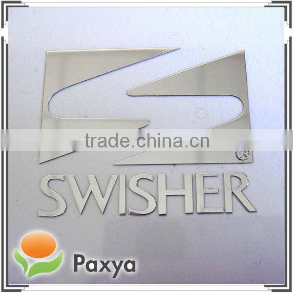 Home appliance custom thin metal nickel nameplate sticker with 3M adhesive