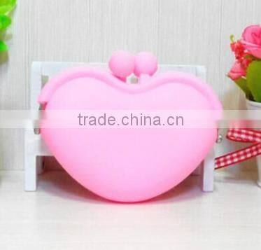 Wholesale high quality heart shaped silicone purse,coin purse of silicone