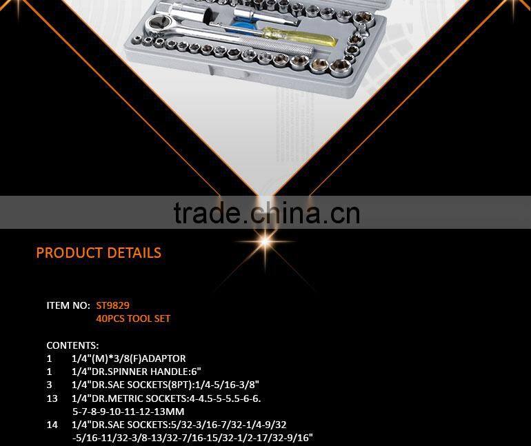 40pcs Professional Kraft Hand Socke Tool Set