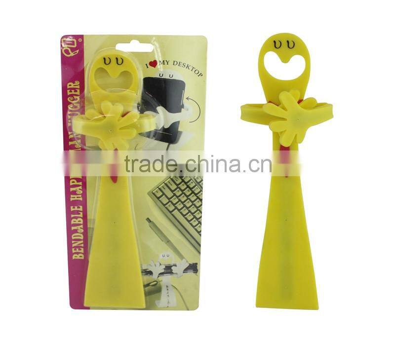 cute yellow color plastic mobile phone holder