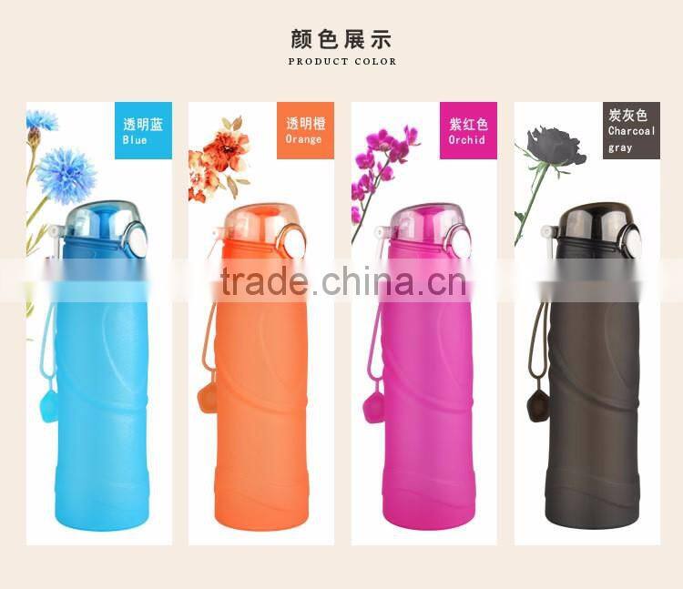 Manufacturing Soft Silicone Water Bottle unbreakable silicone sport water bottle