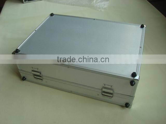 Aluminum large tool case with compartments,black aluminum barber tool case with inner tray,hard plastic tool case