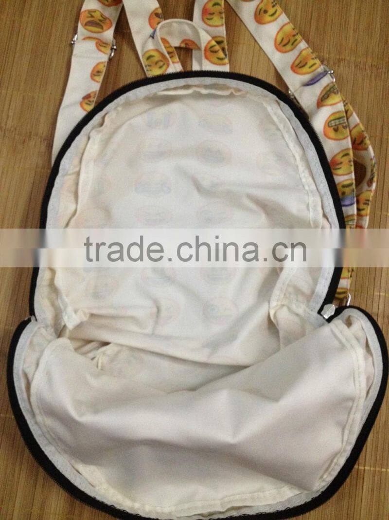 Emoji Printed High School Bag Backpack,smile face canvas daypack backpack cool Cute Emoji Backpack
