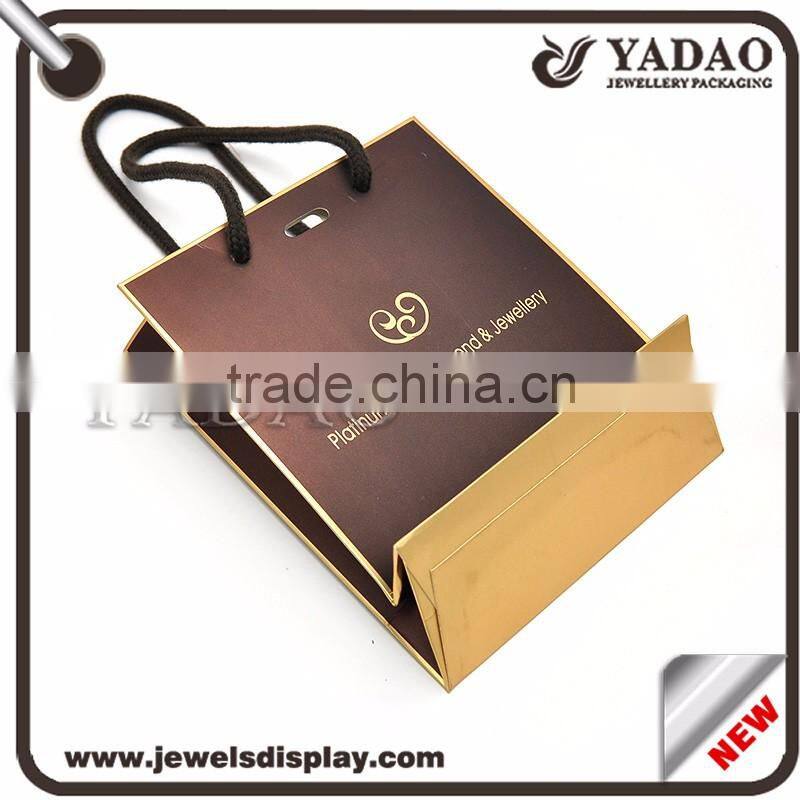 Matte lamination colorful fancy recycled paper shopping bag with custom logo hot-stamping