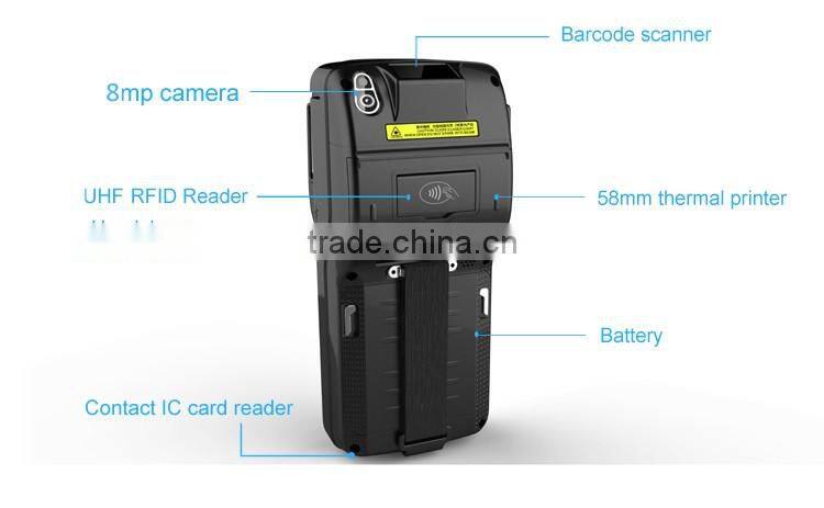 Android 6.0 4G LTE Mobile biometric 58mm WIFI portable thermal mini POS printer