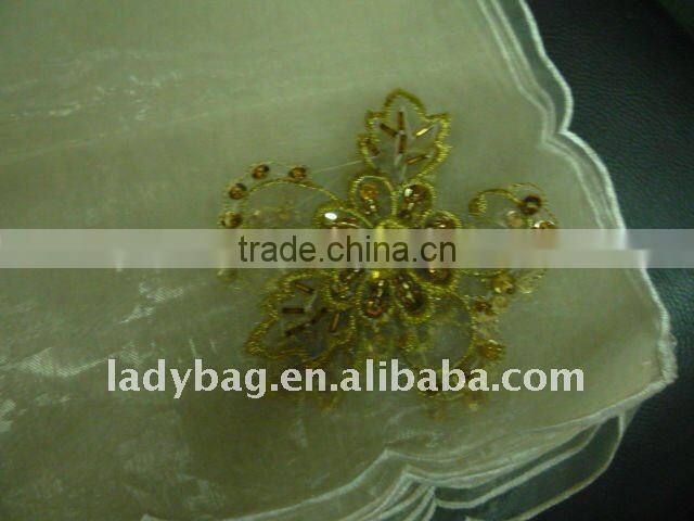 beaded embroidered table napkin