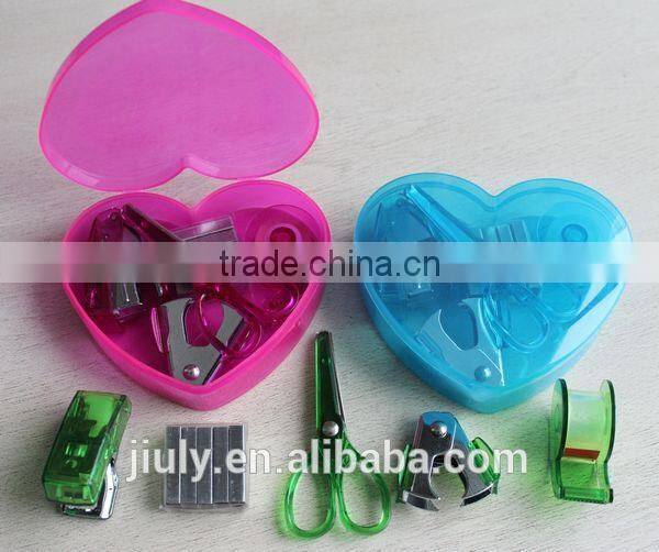 scissor tape and stapler set heart shape stationery set for kids