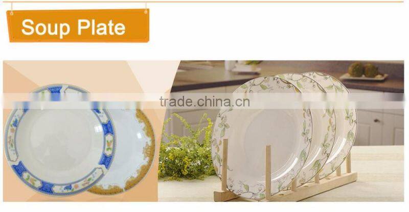 ceramic silver rim cheap white deep plate dinner set ,certificates cheap ceramic plate dishes