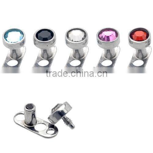 Steel logo top dermal anchors body piercing