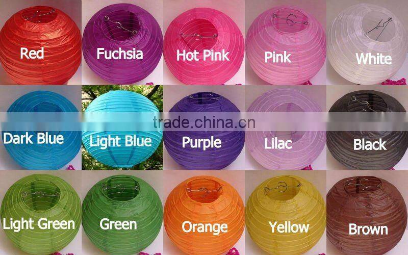 YIWU PARTYSUPPLIER 8" 12" 16" Assorted Eyelet Paper Lanterns