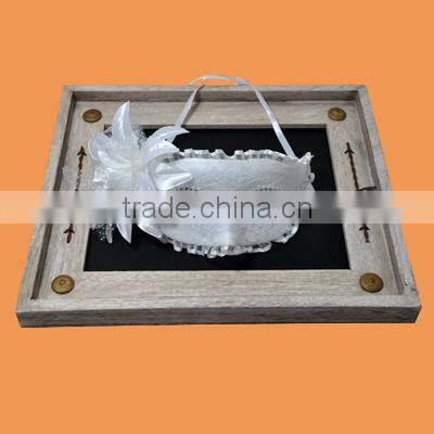 White Lace Mask with Red Diamond&Crystal