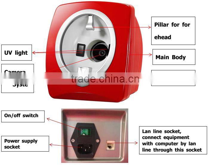 AYJ-J009(CE)2016 Hot sale New Portable skin and hair analyzer system/skin analysis machine
