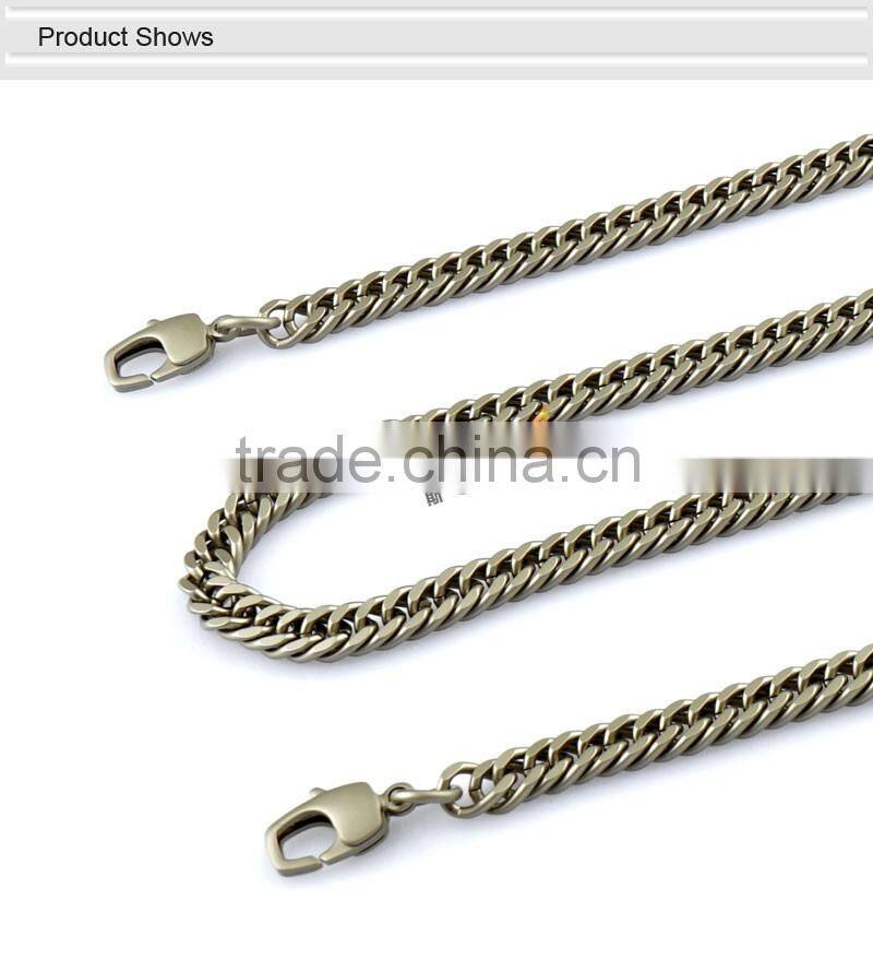 Pearl nickel decorative metal chain with snap hook for handbag