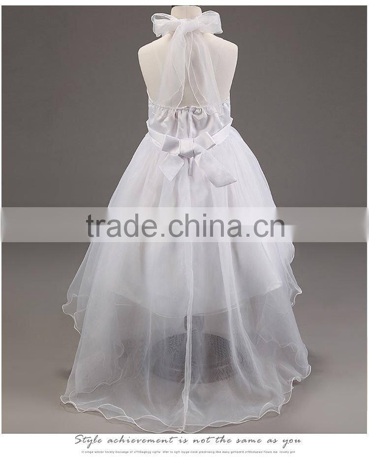 high quality girl's trailing wedding dress kids wedding dress summer flower girl dress skirt gauze white trailing skirt girls