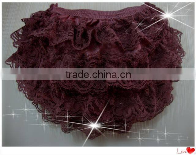 Wholesale baby infant lace ruffle bloomers boutique good looking baby bloomers Infant Cotton Shorts/Bloomer Beautiful Multicolor