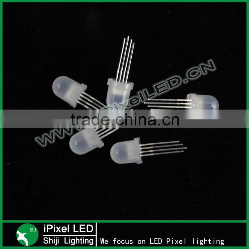 color mix straw hat 8mm rgb pixel led IC inside full color