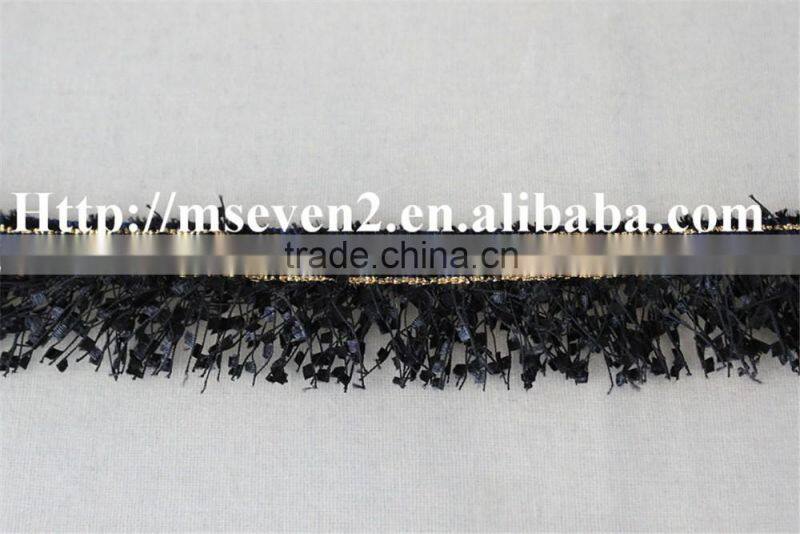 fashion color tassel fringe lace trim polyester tassel fabric embroidery lace