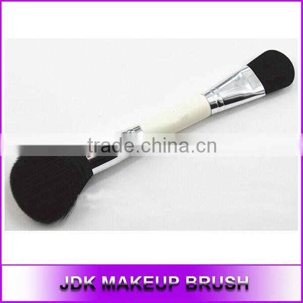 High end Double sided Fiber hair Fan Blush brush, Duo end Bamboo make up blush brush, brush make up