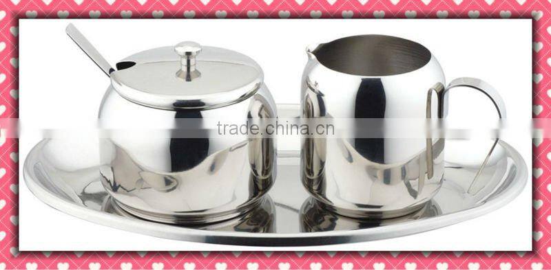 Glass sugar pot with spoon and base -Hot sell & Recommend products