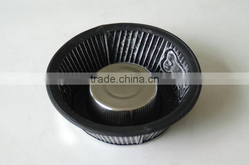 OEM round rubber ring stainless steel pet bowl antiskid