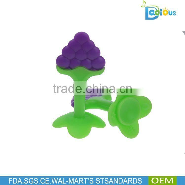 2017 Hot Sale BPA Free Food Grade Silicone Fruit Orange Baby Teether