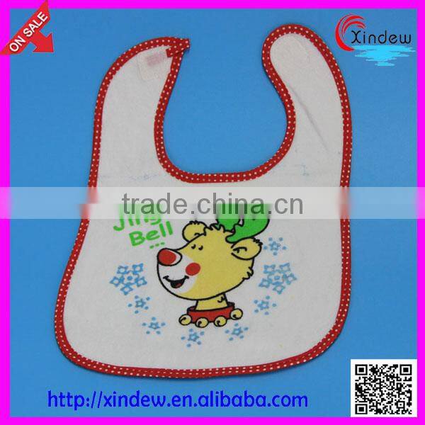 cotton printed Christmas bib with pattern of Santa Claus