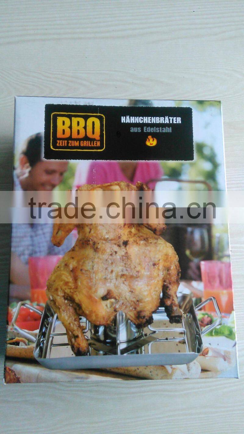 classic design stainless steel beer can chicken roaster