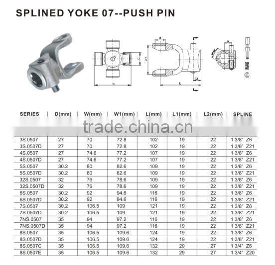 splined yoke for tractor pto shaft