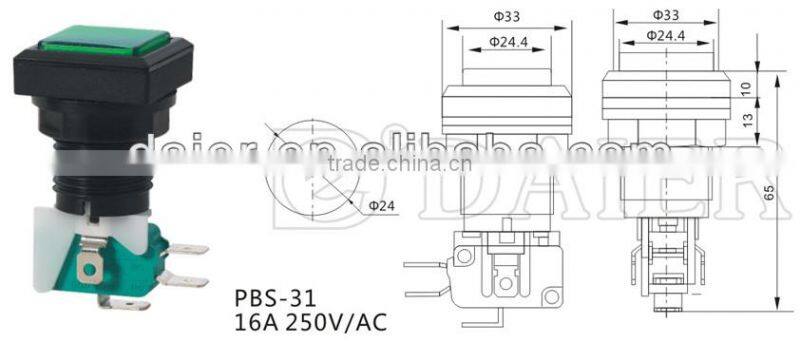 PBS-31 24mm square button with micro switch