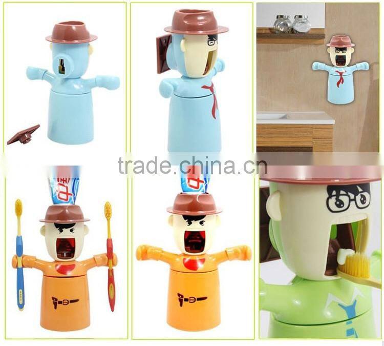 Toothpaste Squeezer toothpaste dispenser with toothbrush holder and Tooth cup