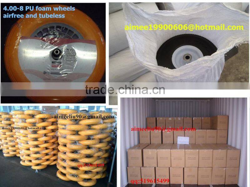 factory of Pu foam wheelbarrow wheels 3.00-8 13x3
