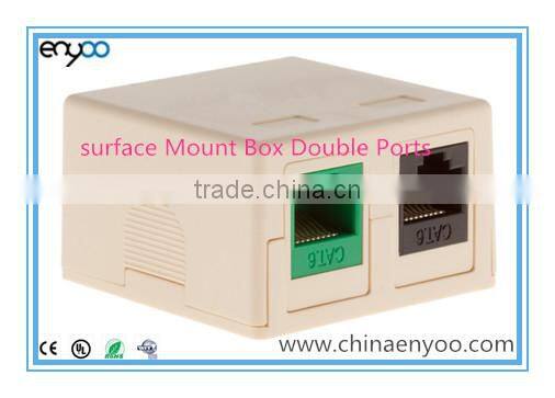 surface mount outlet box, 2 Port with or without keystone jack