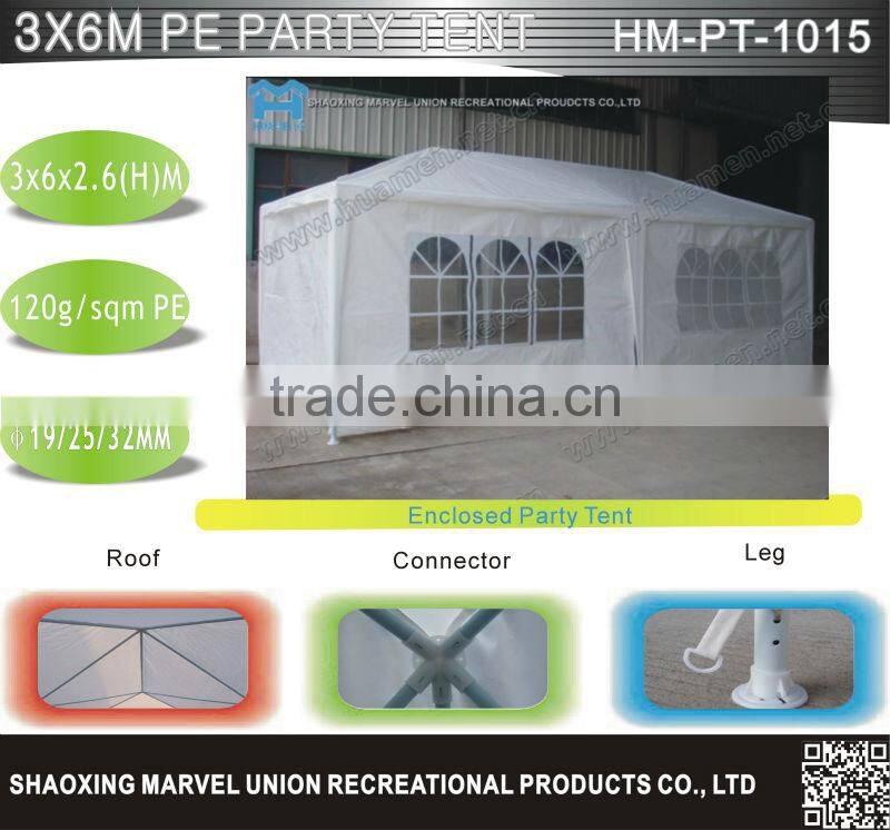Beautiful White PE Party Tents with windows 3x6m