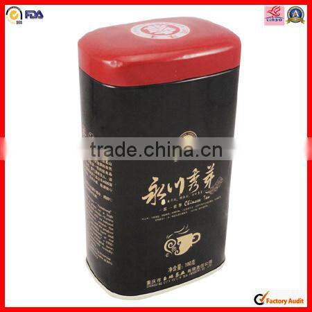 airtight rectangular high quality coffee tin boxes