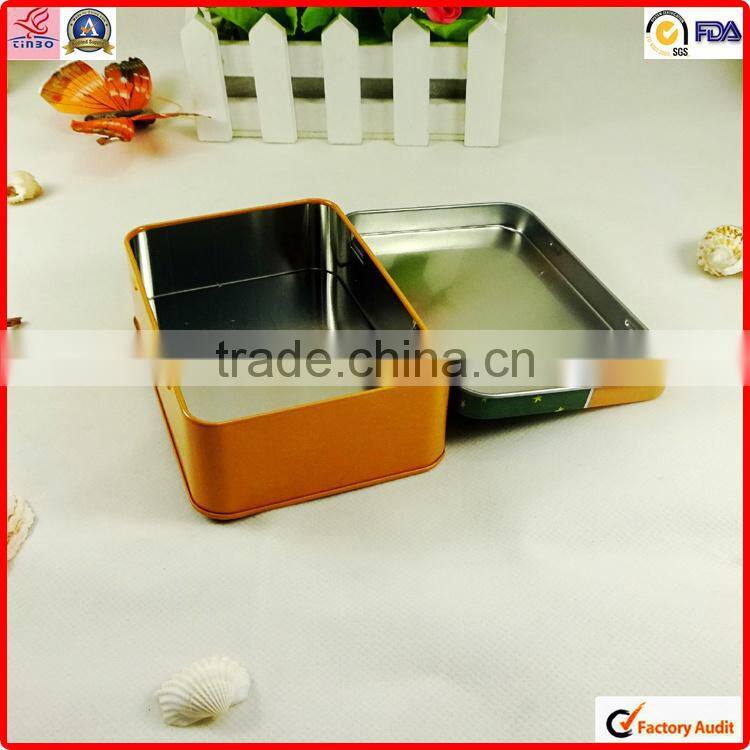 wholesale packing printing rectangle mini gift tin boxes for cookie